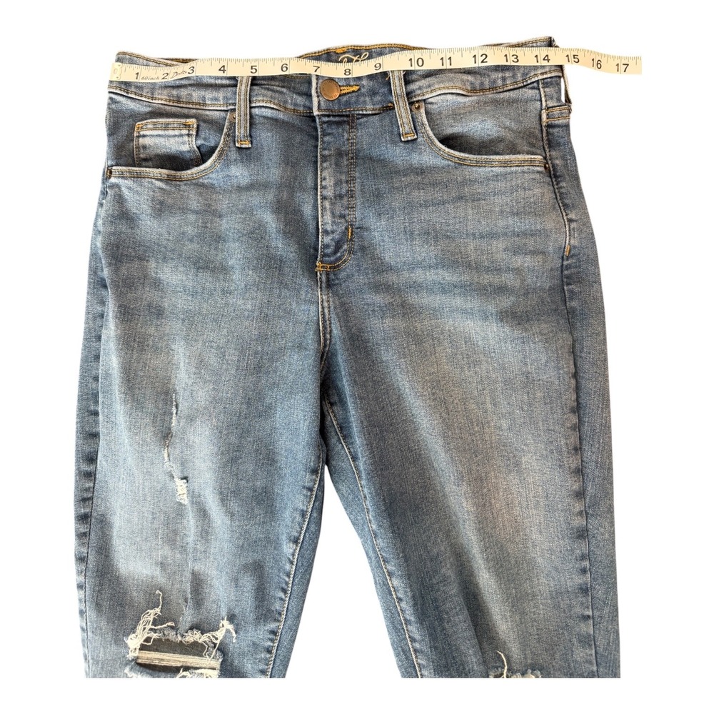 Universal Thread Women High-Rise Distressed Straight Crop Jeans Blue Size 10/30R - Picture 2 of 4